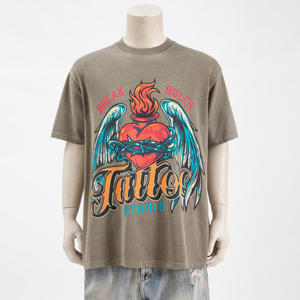 Camiseta informal de algodón para hombre, diseño holgado de punto 100%, manga corta, cuello redondo, sólido, DTG, Digital, ropa de verano a granel, diseño en blanco - Product Image 3