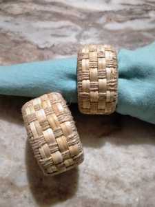 Anneau de serviette en herbe naturelle fait à la main, décoration de mariage, décoration de la maison, porte-vaisselle en rotin tissé écologique, vente en gros, designs Prisma modernes - Product Image 6