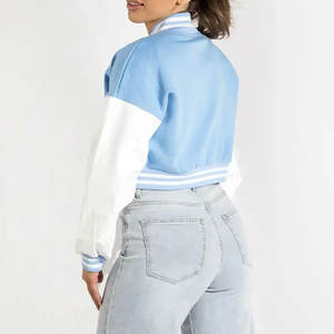 Chaqueta Corta Deportiva Estilo Universitario para Mujer, con Mangas Largas, Tallas Grandes, Chaquetas Universitarias de Béisbol - Product Image 2