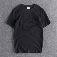 Camisetas Modernas para Hombre con Logotipo 3D en Relieve, Personalizadas, 100% Algodón, Fibra de Bambú, Ecológicas, de Secado Rápido, Transpirables, Tejido de Punto