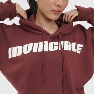 Invincible Oversized Maroon <b>Hoodie</b> for <b>Workout</b> Breathable Knitted Fabric - Product Image 6