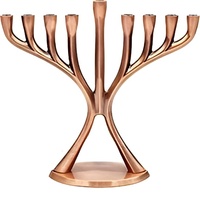 Meilleures ventes : Ménorah juive à neuf bras en aluminium, finition cuivre brillant, design gaufré, personnalisable, écologique, pour la maison