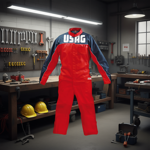 Overol de Trabajo Rojo/Azul con Zapatos de Seguridad Usag, Categoría de Producto - Product Image 3