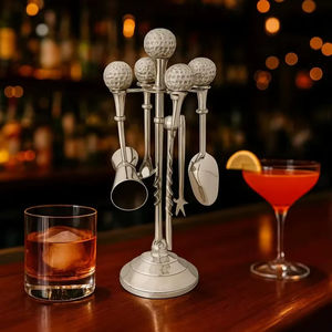 ชุดเครื่องมือบาร์เคลือบทองพรีเมียม พร้อมฐานไม้ อุปกรณ์ทำค็อกเทลระดับมืออาชีพ ตกแต่งบาร์บ้านอย่างมีสไตล์ - Product Image 4