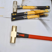 Marteau en laiton de 2 kg avec manche en fibre de verre ou en bois, marteau anti-étincelles robuste pour ateliers industriels et automobiles