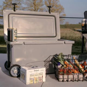 Rotomoulding Di động Băng ngực hộp mát cho hoạt động ngoài trời câu cá cắm trại vỏ cứng làm mát với bánh xe - Product Image 1