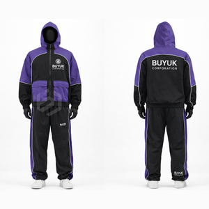 Conjunto Deportivo Cortavientos con Capucha para Hombre, Logotipo Personalizado OEM, Ligero, Transpirable, Lavado Ácido, Color Sólido, para Gimnasio, Correr, Trotar - Product Image 2