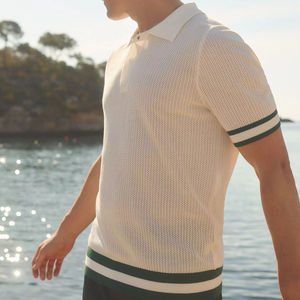 Hombres de alta calidad para Polos manga corta 100% algodón verano malla Golf ganchillo camiseta diseño personalizado venta al por mayor lona - Product Image 2