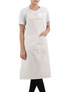 Tablier à bavette teint en fil de coton 100%, bavoir à la taille gris, cuisine salon de coiffure jardin barbecue PE LDPE PU PVC Denim tissu polyester - Product Image 2