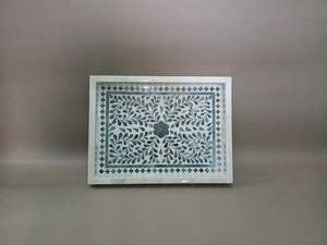 Plateau de service en os incrusté artisanal pour servir Décoration de la maison Utilisation en cuisine Décoration en bois Artisanat de luxe élégant - Product Image 3