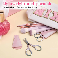 Ciseaux industriels pour gaucher, mini-ciseaux à broder rose magnifique avec étui en cuir portable, légers et faciles à utiliser