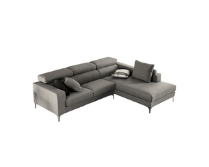 Modern Linear Fabric Three Seat Durable Sectional <b>Sofa</b> Set with Metal Legs and Pillow Back Cushions for Living Room - Product Image 1