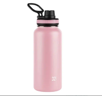 Bouteille d'eau isolée en acier inoxydable avec couvercle en paille, 32 oz, Blush top seller
