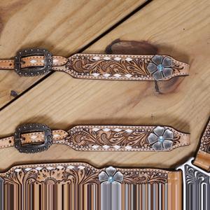 Premium Handcrafted <b>Leather</b> Western Headstall Breastplate Set High Quality Halters Hand Carved <b>Tooled</b> Design at Best Price - Product Image 3