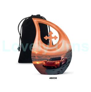 Vente chaude beau coucher de soleil voiture larme crémation adulte urne pour cendres humaines décoratif grande croix urne funéraire - Product Image 1