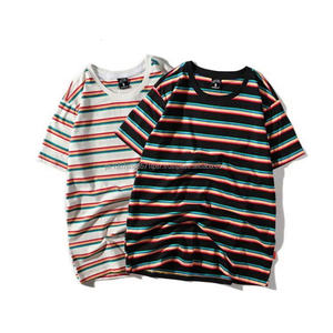 เสื้อยืดราคาส่งจากโรงงาน ราคาถูก รับผลิตตามสั่ง ไซส์ใหญ่ ผ้าฝ้ายเนื้อนุ่ม ระบายอากาศดี ลายทาง แขนสั้น - Product Image 1