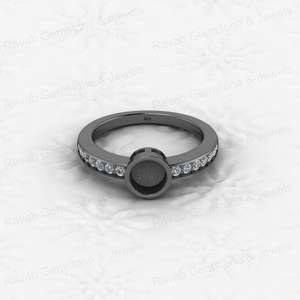 Composants de bijoux en argent sterling 925, semi-monture à sertissage clos 6 mm avec zircone cubique 1,80 carat, pour bague cocktail vierge et bijoux souvenir de lait maternel - Product Image 5