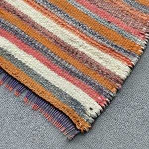 พรมตุรกี, พรมปูพื้นขนาด 3.3x10.7 ฟุต, พรมลายตารางสีส้มคิลิม - Product Image 4