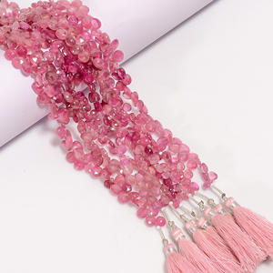 Cuentas de zafiro, cuentas facetadas en forma de corazón de zafiro rosa, cuentas de piedras preciosas de zafiro rosa, cuentas de zafiro rosa para la fabricación de joyas - Product Image 3