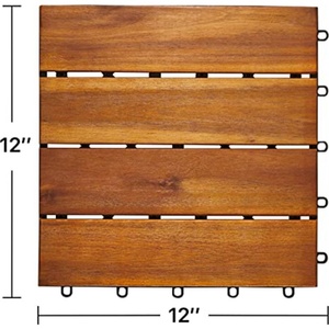 Baldosas de Madera Plástica Compuesta para Terraza, Impermeables, Lisas, Modernas, Fáciles de Instalar, Encajables, Decoración de Terraza, 4 Listones, 12 mm - Product Image 3