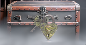 Antique Finished Brass <b>Padlocks</b> with Two Keys Beautiful Man Skull Engraved Gym Sports and School Employee Locker Locks - Product Image 2