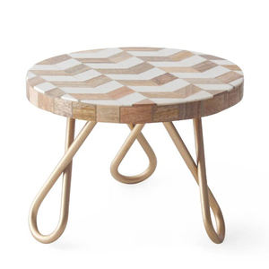 SOPORTE DE PASTEL DE MADERA DE DISEÑO DECORATIVO PREMIUM CON SOPORTE DE METAL DECORACIÓN DE MESA POSTRE SOPORTE DE PASTEL DE MADERA PARA ANIVERSARIO - Product Image 1