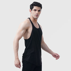 Respirant col rond à manches courtes hommes Slim Fit T-shirts séchage rapide Muscle Fit plaine Gym 95% coton 5% élasthanne t-shirts - Product Image 3
