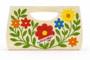 Bolsos con cuentas personalizados-Bolsos de hombro con patrón floral, fresa, naranja y granada - Product Image 4