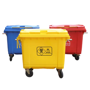 Medical Waste Bin Yellow Color 660L 1100L with 4 Wheels &amp; Foot Pedal, Clinical Hazardous Trash <strong>Containers</strong> - Product Image 6
