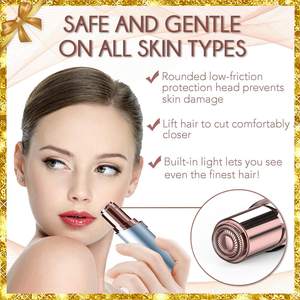 Depiladora Eléctrica Facial para Mujer con 2 Cabezales de Repuesto, Depiladora de Doble Cuchilla - Product Image 3