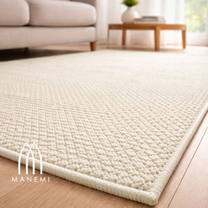 Tapis d'intérieur rectangulaire moderne Manemi à tissage plat, antidérapant, couleur unie, lavable, en polypropylène - Product Image 3