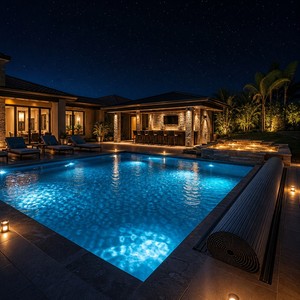 Cubierta de Seguridad para Piscina de PVC, Tamaño Personalizado, Solución Impermeable con Aislamiento Térmico para Piscinas Residenciales, de Hoteles y Villas - Product Image 1