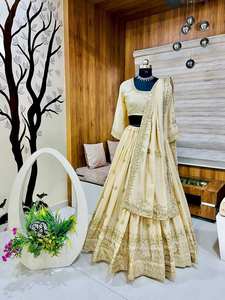 Calidad Premium Heavy Chinon Silk Cancan Canvas Patta Lentejuelas hermosas Zari Bordado Trabajo Más popular Lehenga Choli Party - Product Image 2