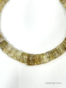 สร้อยคอช็อคเกอร์ทรงเหลี่ยมหรูหราทันสมัย ทำจากควอตซ์รูไทล์สีทองธรรมชาติ เกรด AAA ความยาว 18 นิ้ว - Product Image 4