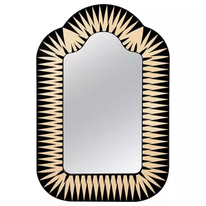 Miroir mural incrusté d'os fabriqué à la main Design floral exquis pour une décoration intérieure élégante par l'artisanat du croissant - Product Image 5