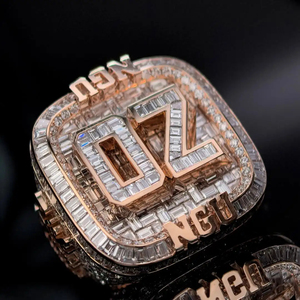 Personalizado diseño de moda Iced Out 925 Baguette Cut Moissanite Diamond Hip Hop Ring para hombres - Product Image 1