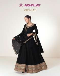 Virasat Robe Anarkali entièrement cousue Style Salwar Kameez Tenue traditionnelle élégante pour les occasions de fête et de mariage - Product Image 4