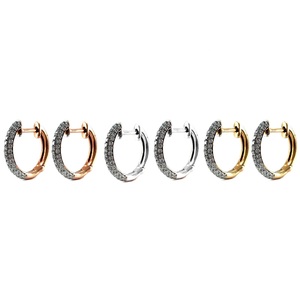 Hot Sales Casual Custom Made 18K Solid White Gold Hoop Earrings Fine Jewellery Natural Diamond Brilliant Cut Trendy Women's Gift - Product Image 4