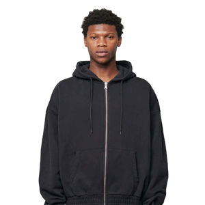 Sweat à capuche personnalisé avec fermeture éclair pour hommes 100% coton de haute qualité French Terry Blank Drop Shoulder Puff Printing Hoodie pour hommes personnalisé - Product Image 5
