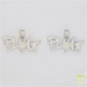 Personalizable diamante estilo Hip Hop Bling joyería oro plata enchufe colgante con letra helada diseño fino colgantes y dijes - Product Image 3