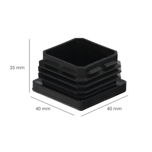 Square Plastic Inner End Cap 40x40 mm. Black. Bag of 100 Units. - Product Image 2