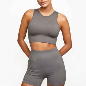 Top Deportivo de Alta Calidad con Soporte, Top de Gimnasio y Yoga de Color Liso con Sujetador, Top Deportivo de Sublimación Personalizado de Moda - Product Image 2