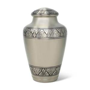 Urne florale élégante en aluminium pour adultes avec un design artisanal, parfaite pour les familles qui souhaitent des urnes commémoratives décoratives uniques. - Product Image 6