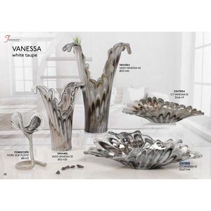 Tammaro Home verre d'excellente qualité italienne centre de table décoration de la maison cadeau spécial décoration de table en blanc taupe - Product Image 6