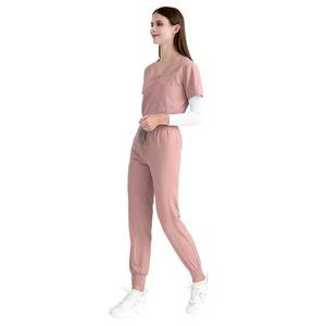 Trajes médicos al por mayor de alta calidad enfermera médico uniformes de talla grande mujeres Scrubs tela peinada gran oferta precio barato hecho - Product Image 1