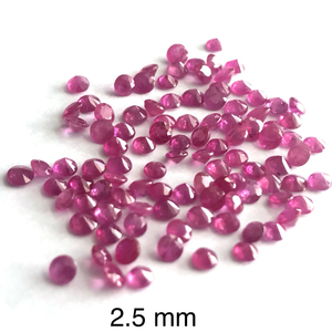 Piedra Preciosa Suelta de Rubí Rojo Natural de 1.25mm 1.5mm 2.5mm, Corte Brillante Redondo Facetado, Certificado IGI para Joyería 2024 - Product Image 1