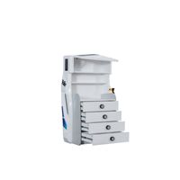 Commodes de rangement modulaires en plastique rouge et blanc MUSVENUS au design moderne pour chambre d'enfant