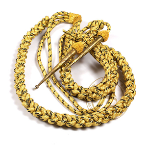 Cordones de hombro de aluminio tipo aiguillette con colgante metálico y silbato, tela 100% viscosa, equipo de uniforme personalizable, defensa personal - Product Image 1