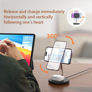 Für Magnetisches Kabelloses Ladegerät mit Schnellladefunktion 15W 2-in-1 Ständer & Dock 5V/2A Eingang Kopfhörer-Kompatibilität - Product Image 5