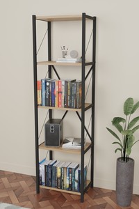 Bibliothèque à 5 niveaux, bibliothèque moderne simple de grande capacité, étagère multi-compartiments, étagère de rangement sur pied - Product Image 3